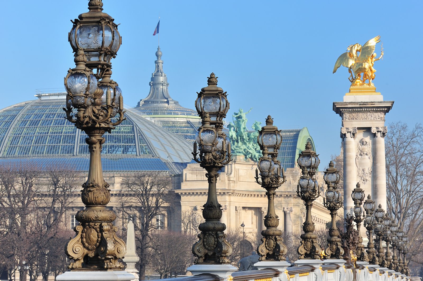 Il Grand Palais visto da sopra il ponte Alessandro III