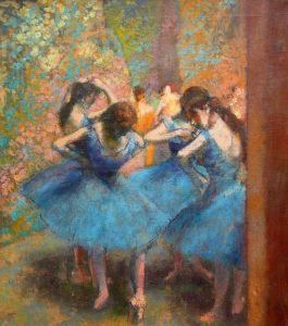 Degas, Ballerine in Blu (1895, photo from Pinterest).